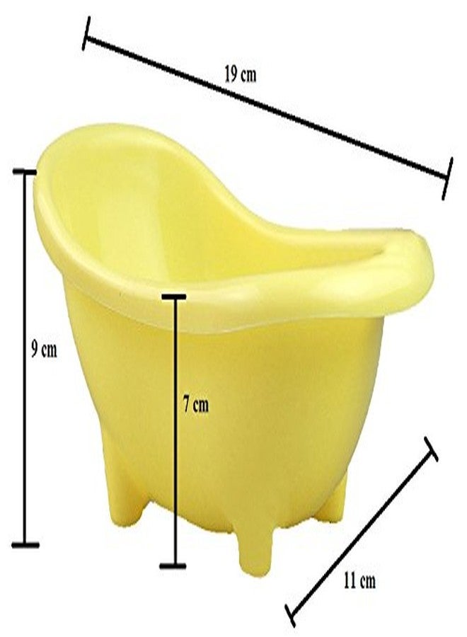 سايج سكوير حوض استحمام رملي مقاس 19 سم مع حمام للهامستر/الجرذ القزم/الجربوع/الشنشيلة/الفئران (أصفر) - Image 2